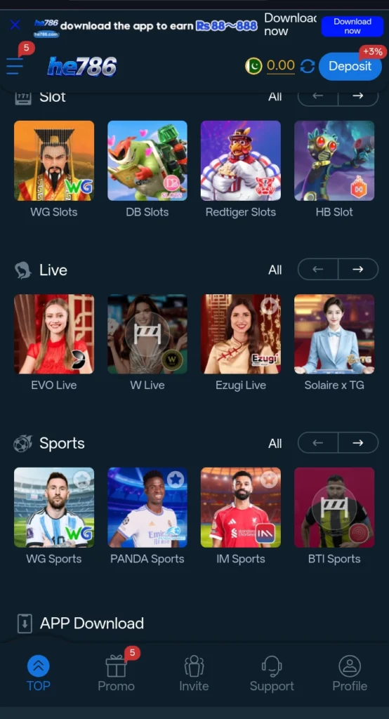 HE786 Game Download APK (Win Real Money Pakistan) 2026 9 5